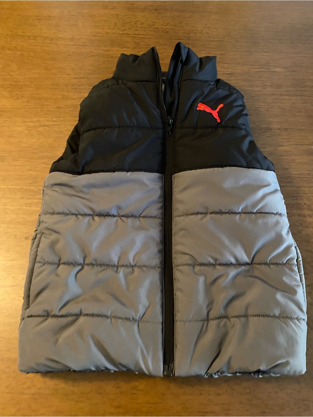 PUMA Kids' Black & Gray Puffer Vest
